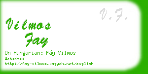 vilmos fay business card